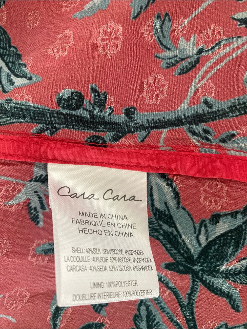 Cara Cara Rosewood Silk Maxi Dress Heron Watermelon Coral and Teal Floral Small - Picture 9 of 9
